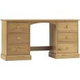 Country Oak Double Pedestal Dressing Table