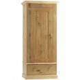 Country Oak Single Wardrobe with Drawer