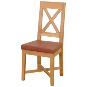 Christian Harold Ardennes Cross Back Chair, Leather Seat