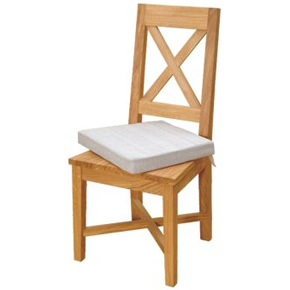 Ardennes Cross Back Chair, Loose Linen Cushion