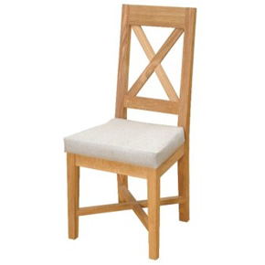 Ardennes Cross Back Chair, Linen Seat