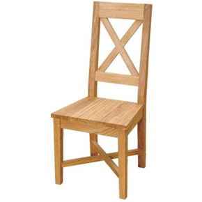Ardennes Cross Back Chair, Wooden Seat