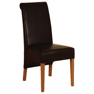 Morris Grange Rollback Leather Chair, Brown