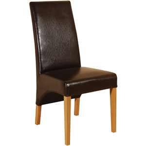Morris Harvard Leather Dining Chair, Brown