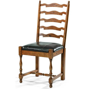Vintage Oak Leather Dining Chair