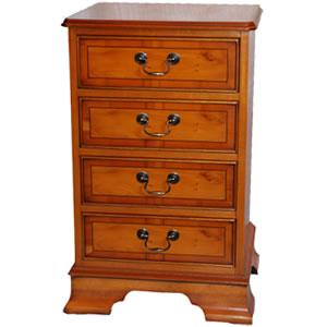  Yew Wood 4 Drawer Chest