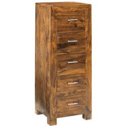 Quebec Dark 5 Drawer Tall Chest