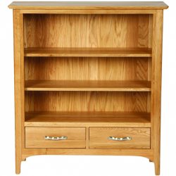 Paris Oak Low Wide Bookcase