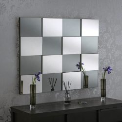 Britannia Silver & Grey Blocked Mirror