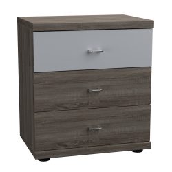 Knightsbridge 3 Drawer Bedside, Glass Top Drawer