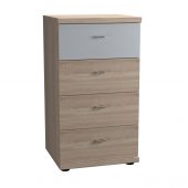 Belgravia 4 Drawer Slim Chest, Glass Top Drawer