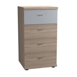  Knightsbridge 4 Drawer Slim Chest, Glass Top Drawer