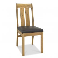 Bentley Designs 09S-PG Turin Slatted Dining Chair, Brown Seat