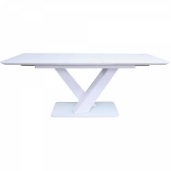 Vida Living RAF-203-GY Rafael Large Extending Glass Top Table