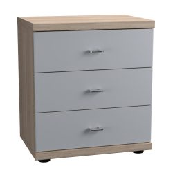 Knightsbridge 3 Drawer Bedside, All Glass