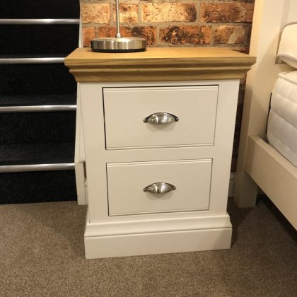 Coelo 2 Drawer Bedside, Oyster White