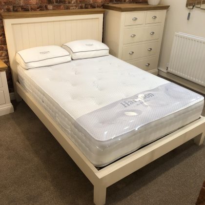 Coelo Panel Low Bedstead, Double, Oyster White