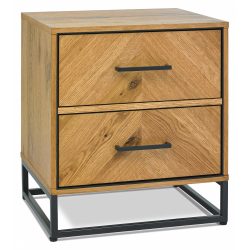 Bentley Designs 3033-72 Riva Oak 2 Drawer Bedside