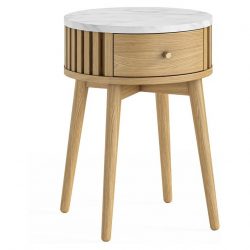 Essential Living Marlo Marble Top Round Side Table