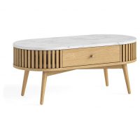 Essential Living Marlo Marble Top Oval Coffee Table