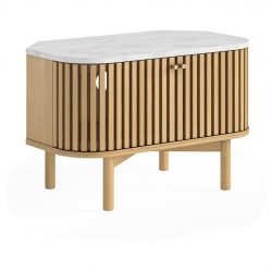 Essential Living Marlo Marble Top Corner TV Media Unit