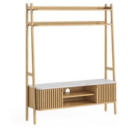 Essential Living Marlo Marble Top Small Ladder TV Media Unit