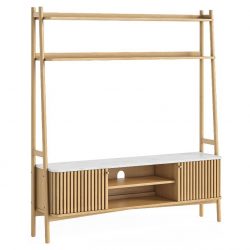 Essential Living Marlo Marble Top Large Ladder TV Media Unit