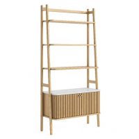 Essential Living Marlo Marble Top Bookcase With Cupboard