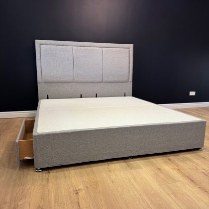 Natural Sleep 2 Drawer Divan Base With Hereford Floostanding Headboard, Super King