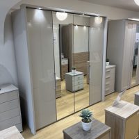 Kensington 206cm Bi-folding 4 Door Wardrobe With Lights, Champagne