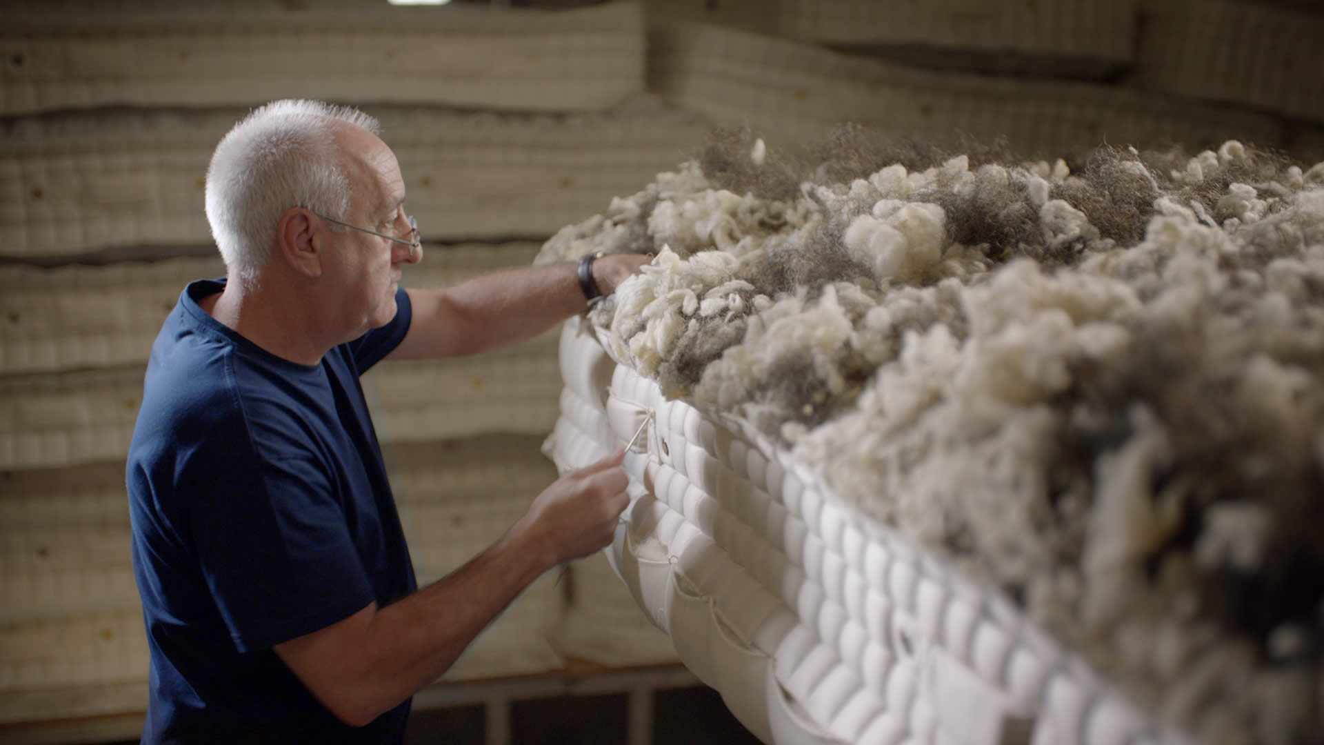 Harrison Spinks mattress being handcrafted at the factory in Leeds